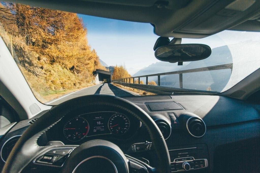 test driving a used car