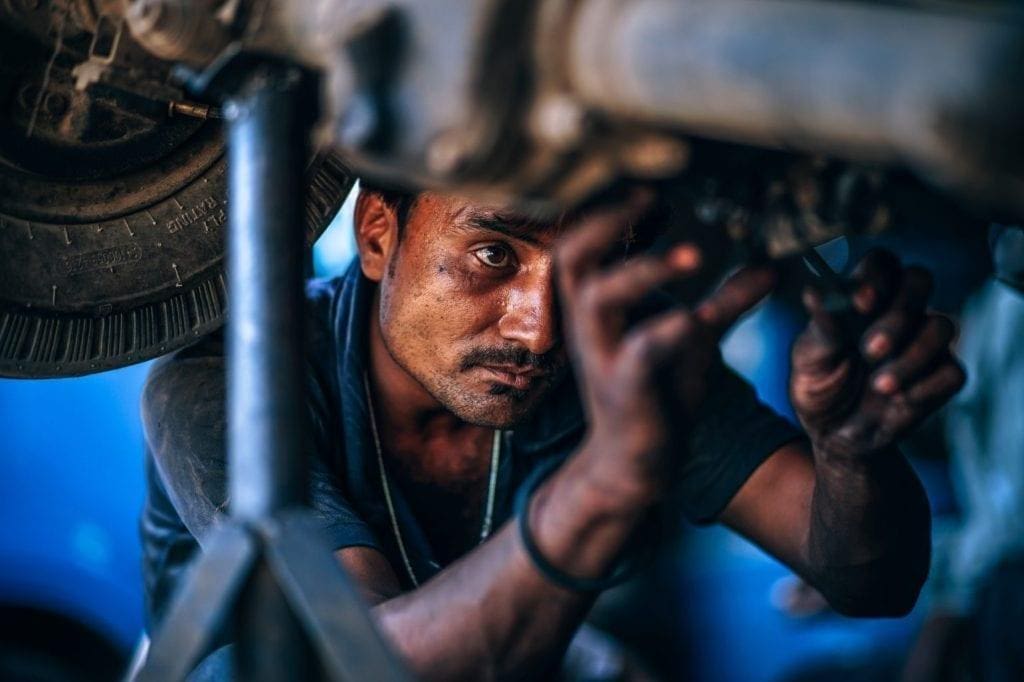 car mechanic at work
