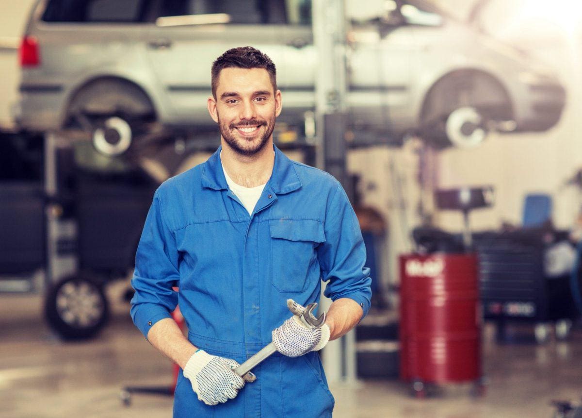 car mechanic with wrench