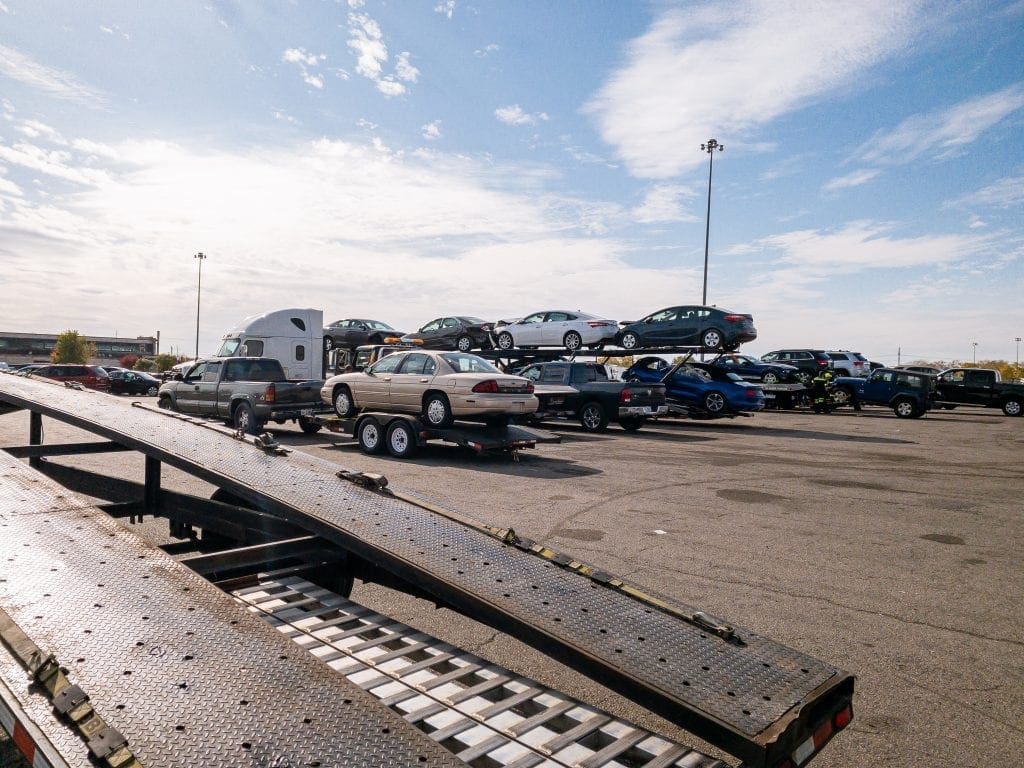 cars waiting to be auctioned