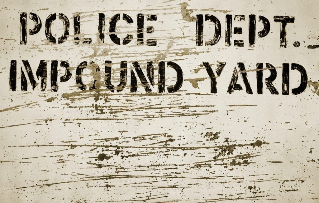 Police Impound Sign
