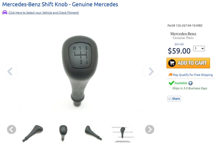 240D shift knob for sale on Pelican Parts