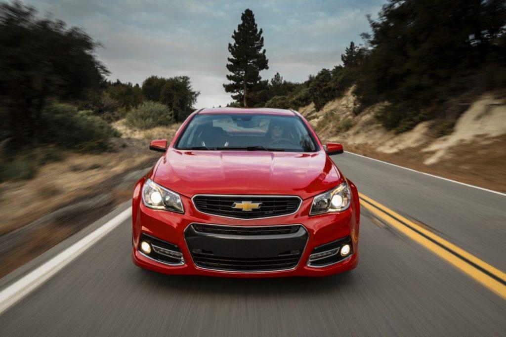 red Chevrolet SS driving