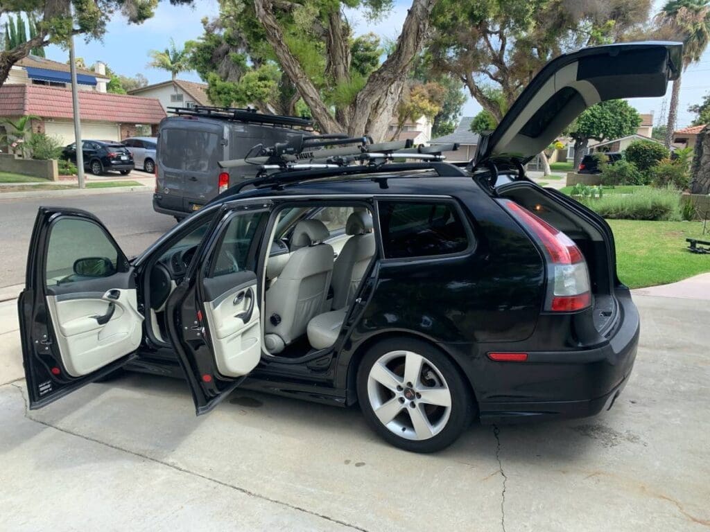 2006 Saab 9-3 Aero SportKombi with doors open