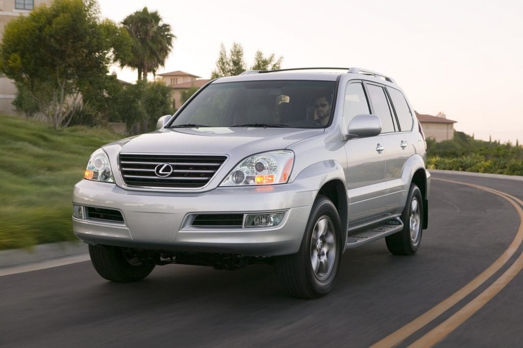 2008 Lexus GX 470 driving around a corner