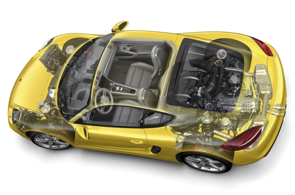 Porsche 981 Cayman cutaway
