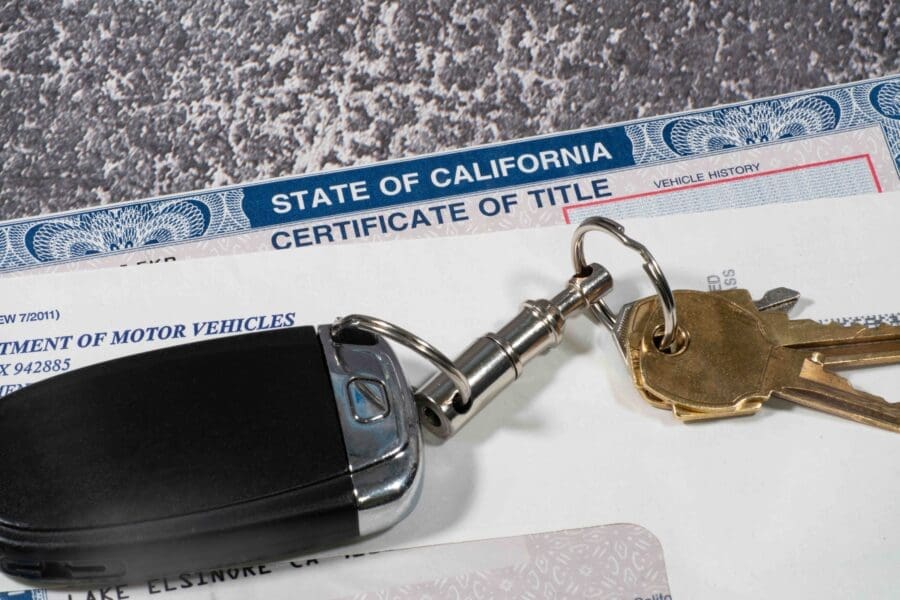 Car keys, title, and bill of sale