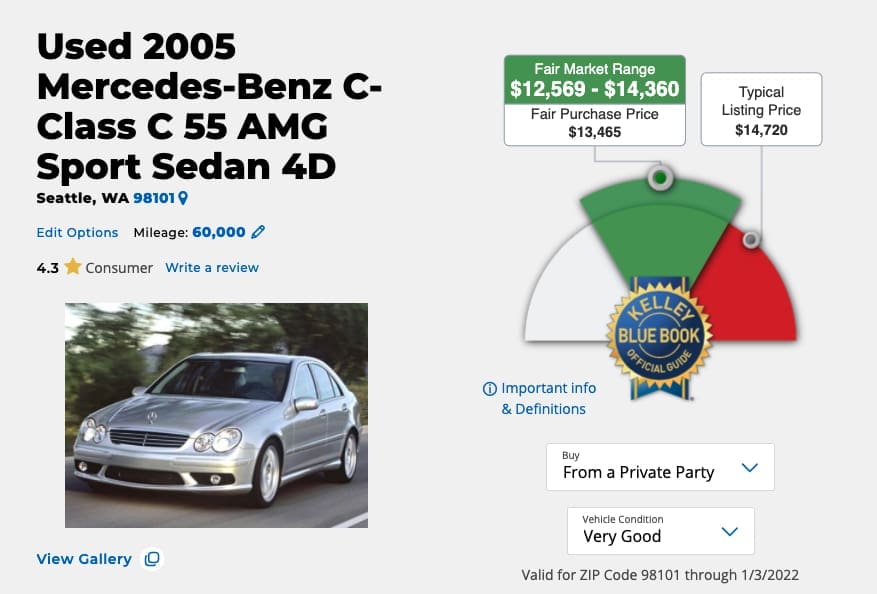 Used C55 Prices from KBB