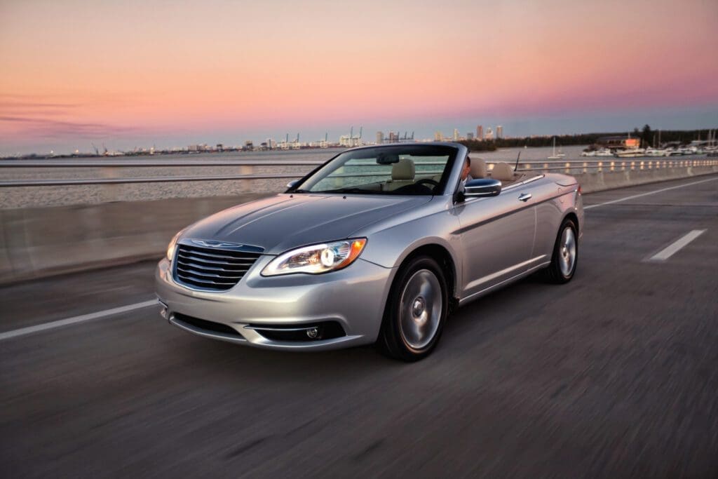 2014 Chrysler 200 Convertible driving across bridge