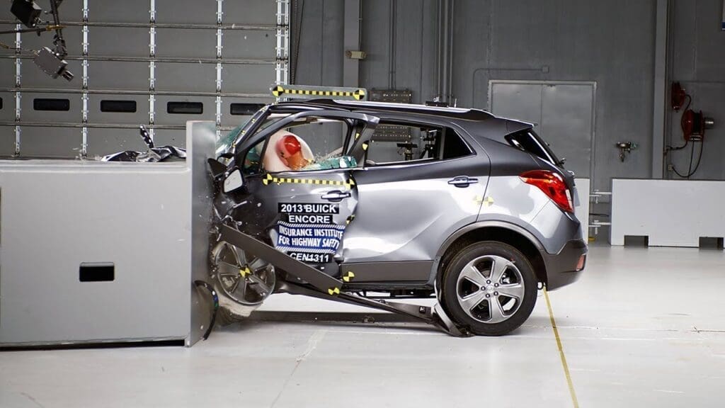 2013 Buick Encore in IIHS front impact crash testing