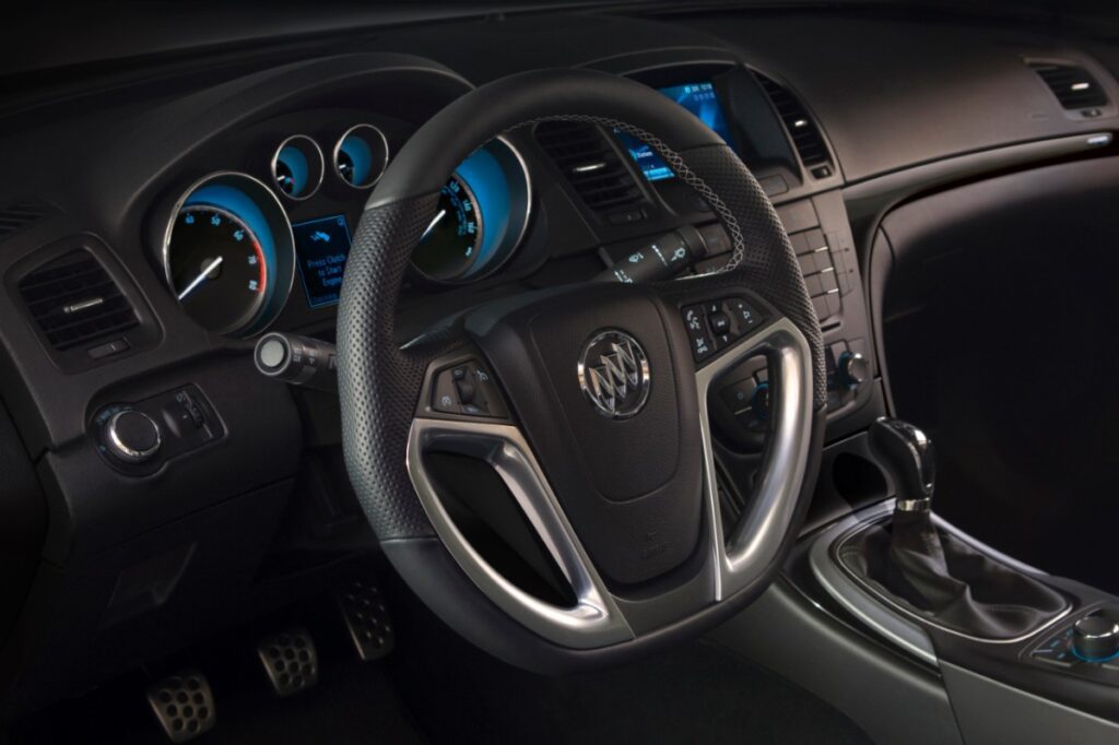2013 Buick Regal GS interior dashboard and steering wheel