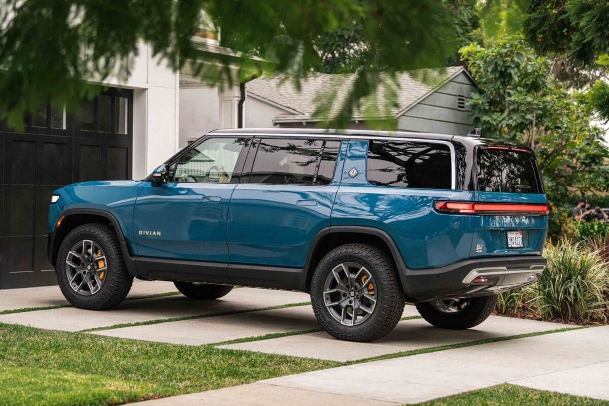 2022 Rivian R1S parked in driveway