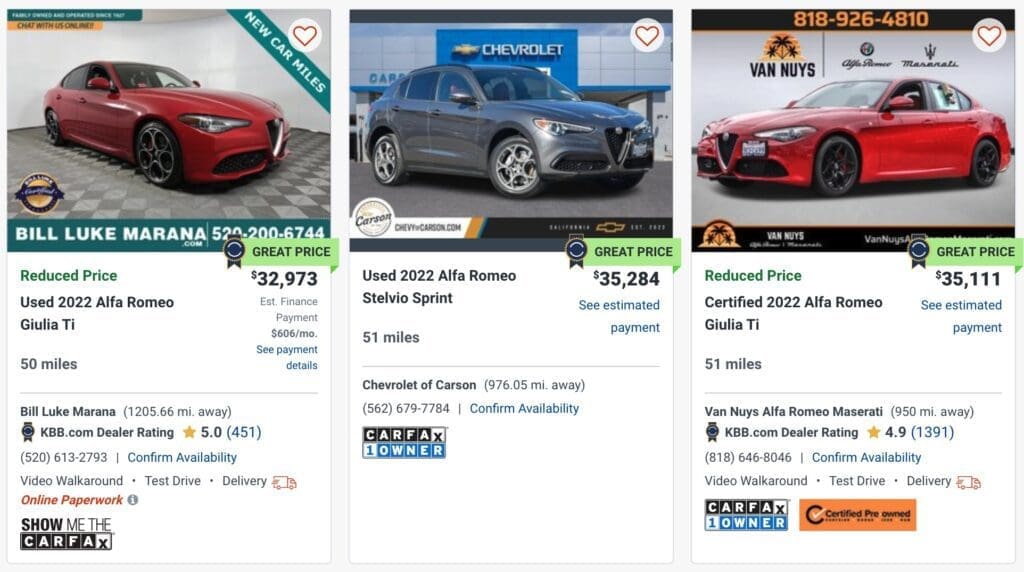 Alfa Romeos for sale