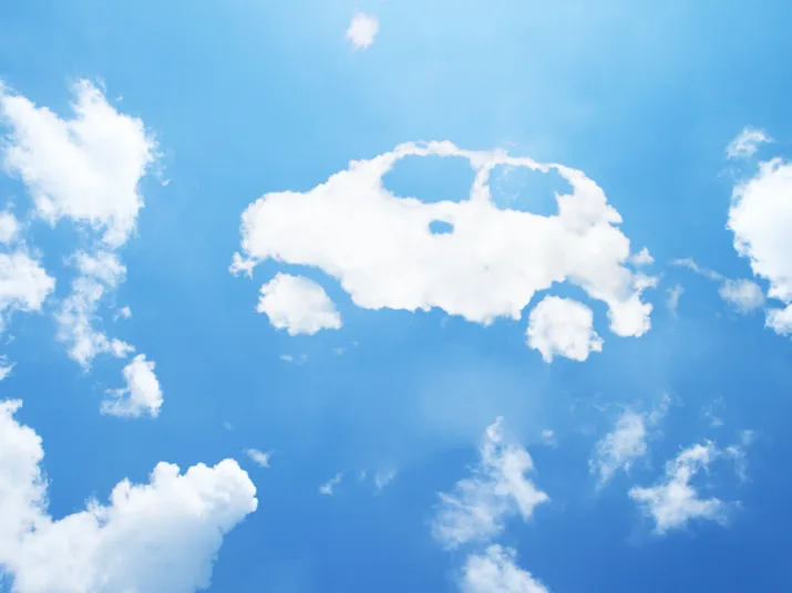 Sky with clouds shaped like a car