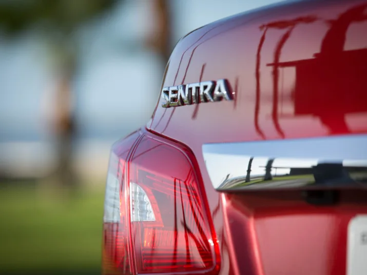 2016 Nissan Sentra badge on trunk lid
