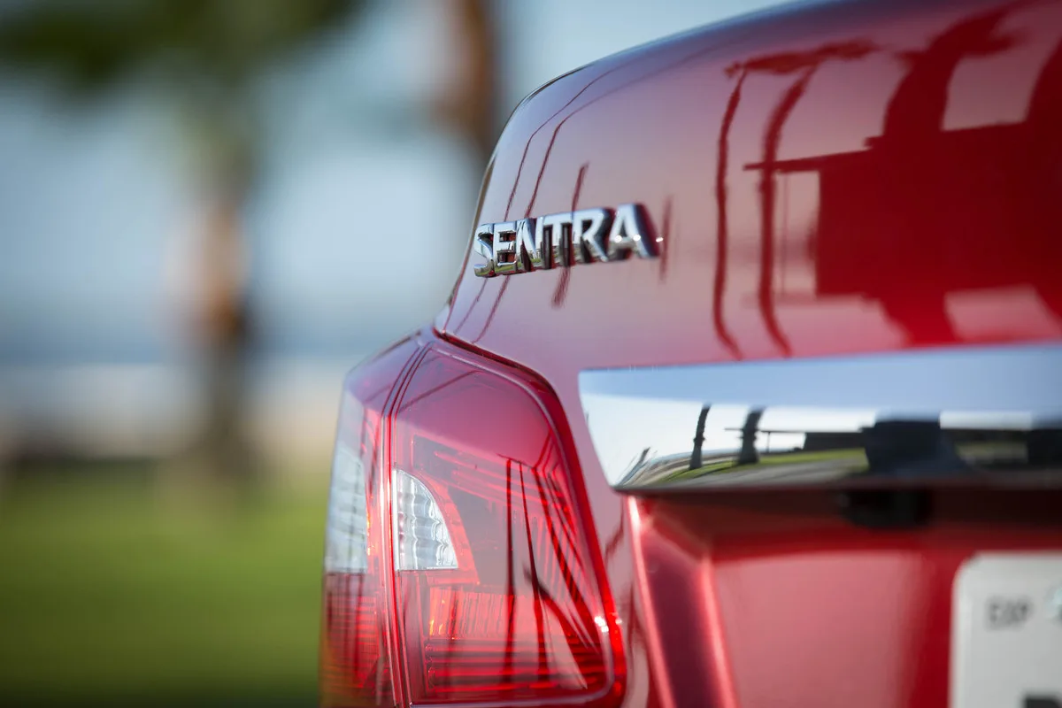 2016 Nissan Sentra badge on trunk lid