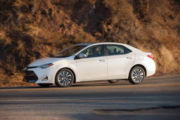 2018 Toyota Corolla driving on mountain road
